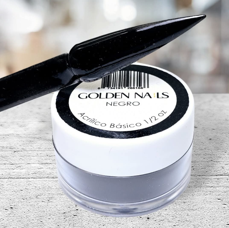 ACRILICO NEGRO GOLDEN NAILS